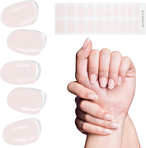 Miniatura 3 de Alice & Bella Paquete de uñas de color blanco lechoso  Kit de tiras de uñas de gel semicuradas con luz UV  Juego de esmalte de uñas blanco lechoso