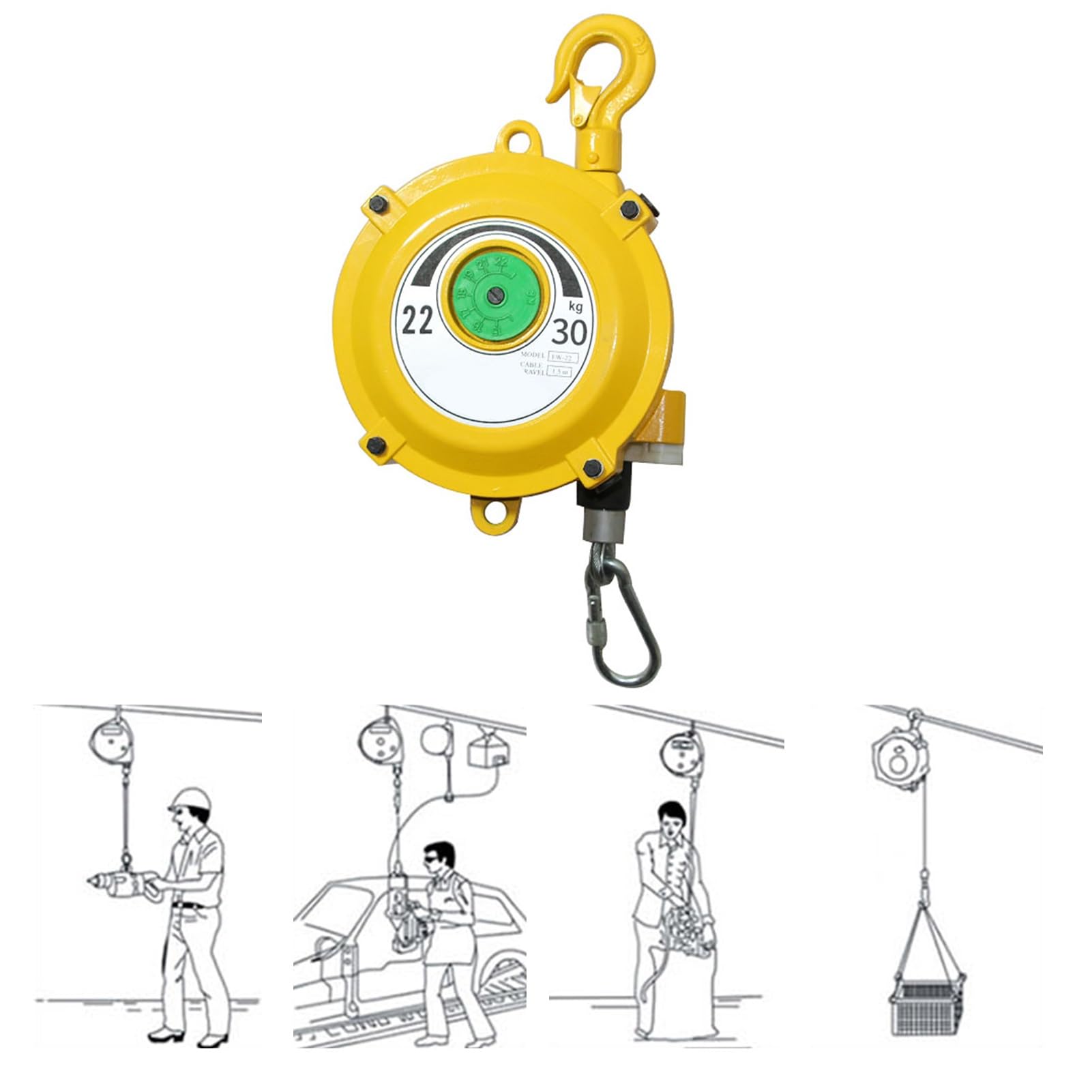 1pc Adjustable Spring Balancer Hanging Holder - Retractable Tool Balancer for Improved Work Efficiency and Reduced Fatigue(22-30kg)