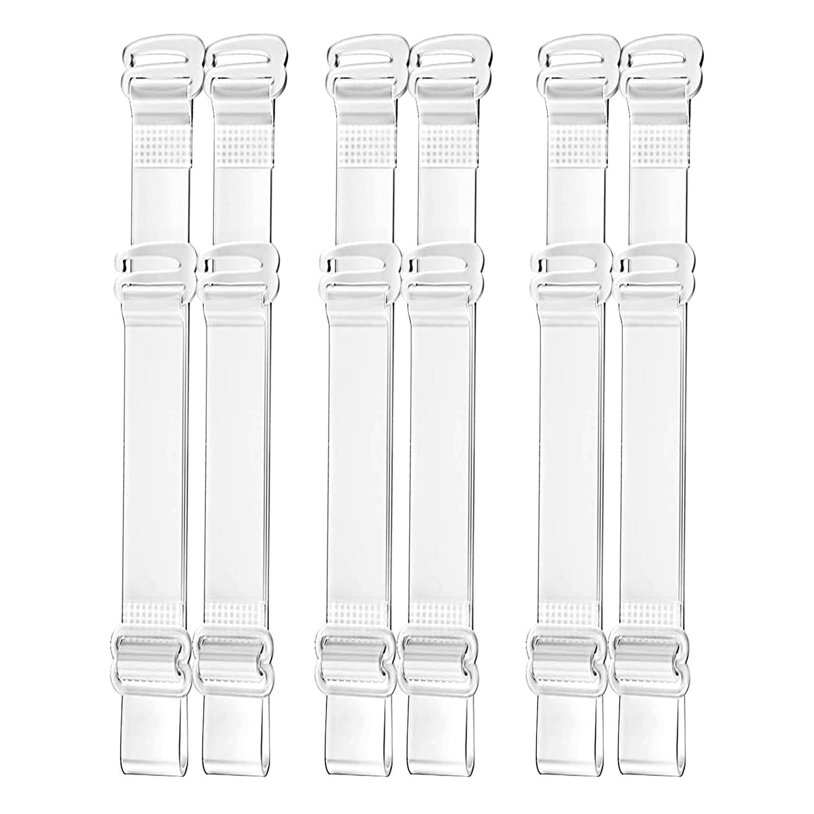 WishLotus Clear Bra Straps, 3Pairs Invisible Adjustable Bra Shoulder Straps Replacement, Non-Slip Strap Holder for Summer