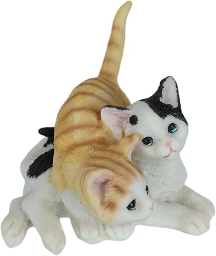 Ebros Gift Gato felino dos gatitos juguetones retozando mini figura 4 "H adorable americano de pelo corto gatito gatos animales decoración escultura