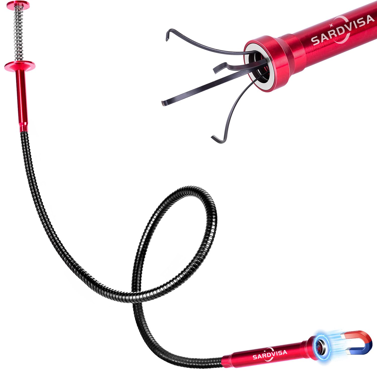 Magnetic Absorption Grabber Tools 24'' Four-claw Pickup Tool Pick Up Items In Narrow Space Flexible Waste Picking Tool for Engine Bay/Home Sink/Earring (Magnetic orientation)-image-5