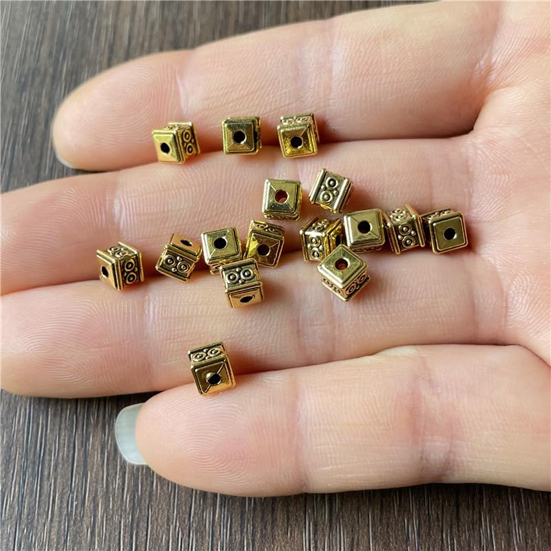 800 szt. 5 mm tybetański srebrny blok retro metalowe koraliki dystansowe zawieszki do produkcji biżuterii DIY bransoletka łańcuszek na szyję