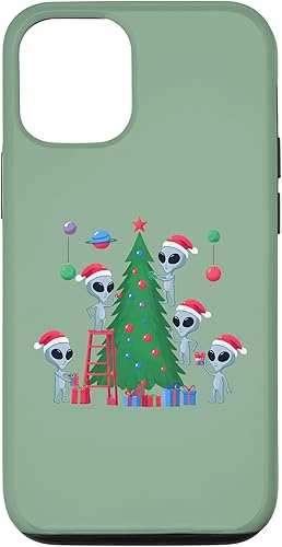 Miniatura 1 de iPhone 1212 Pro Aliens Decorating a Christmas Tree - Alien Christmas Tree Case