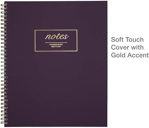 Miniatura 5 de Mead Cambridge - Cuaderno de reuniones, diario, 8 38 x 11 pulgadas, rayado, 80 hojas, anillo doble de alambre, morado (49567)