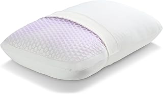 Purple GridCloud Pillow – Plush Down-Alternative Pillow with GelFlex® Grid for Soft Support & Pressure Relief – Always-Fluffy Silicone-Coated Fill – Breathable Moisture-Wicking Cover