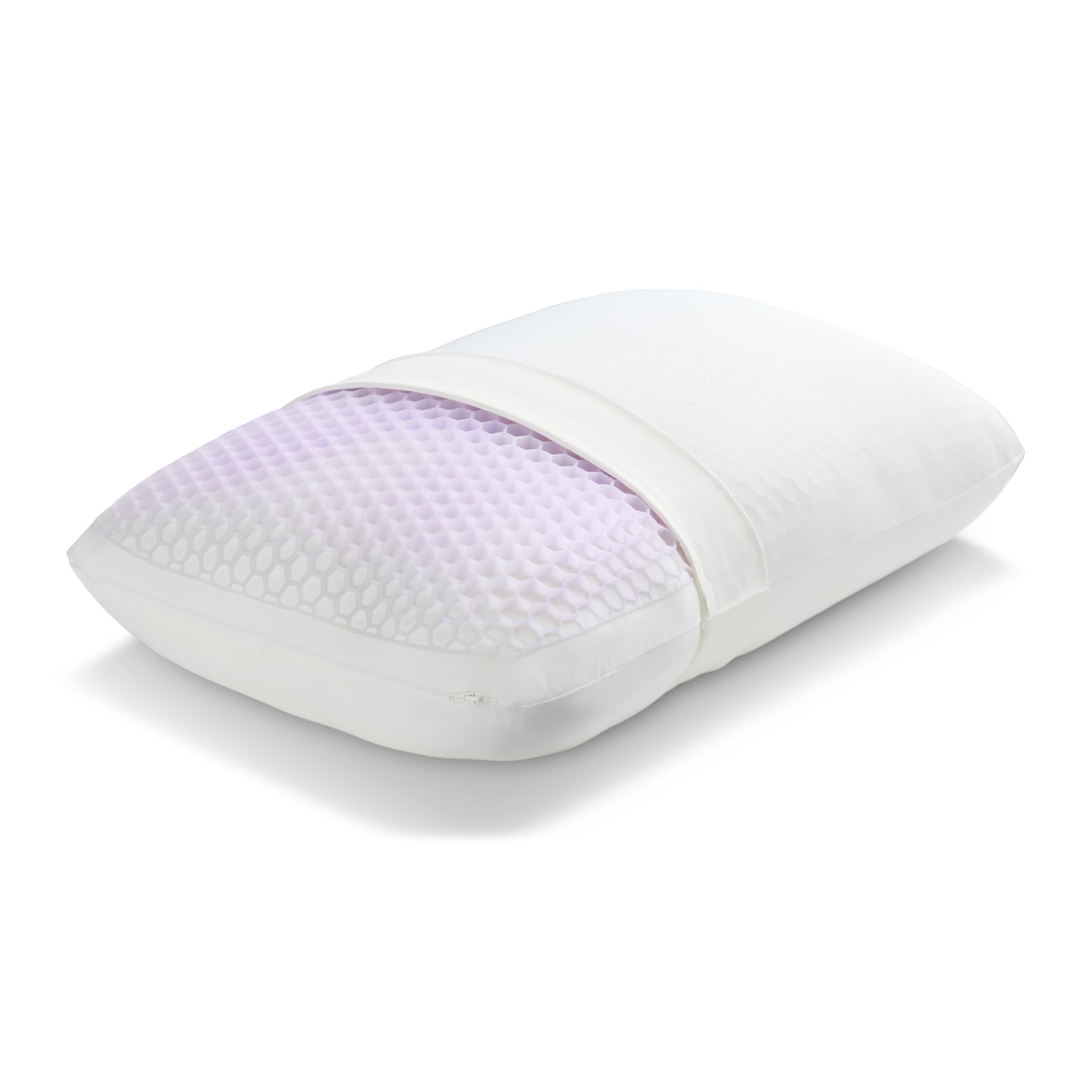 Purple GridCloud Pillow – Plush Down-Alternative Pillow with GelFlex® Grid for Soft Support & Pressure Relief – Always-Fluffy Silicone-Coated Fill – Breathable Moisture-Wicking Cover