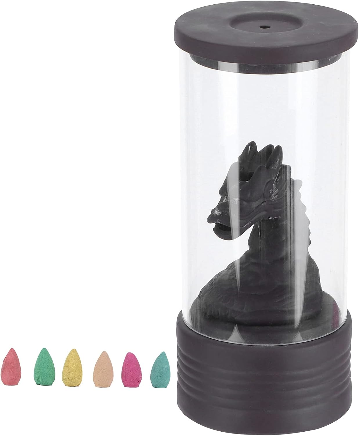 Red Porcelain Backflow Incense Dragon Backflow Incense Waterfall?Like Effect Pleasant Surroundings for Yoga