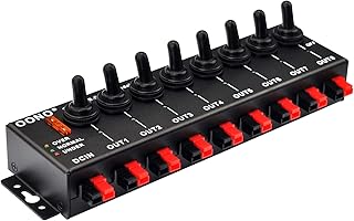 8 Channel Anderson Powerpole Connector Power Splitter Distributor Source Strip, with 8 Independent Control Switch