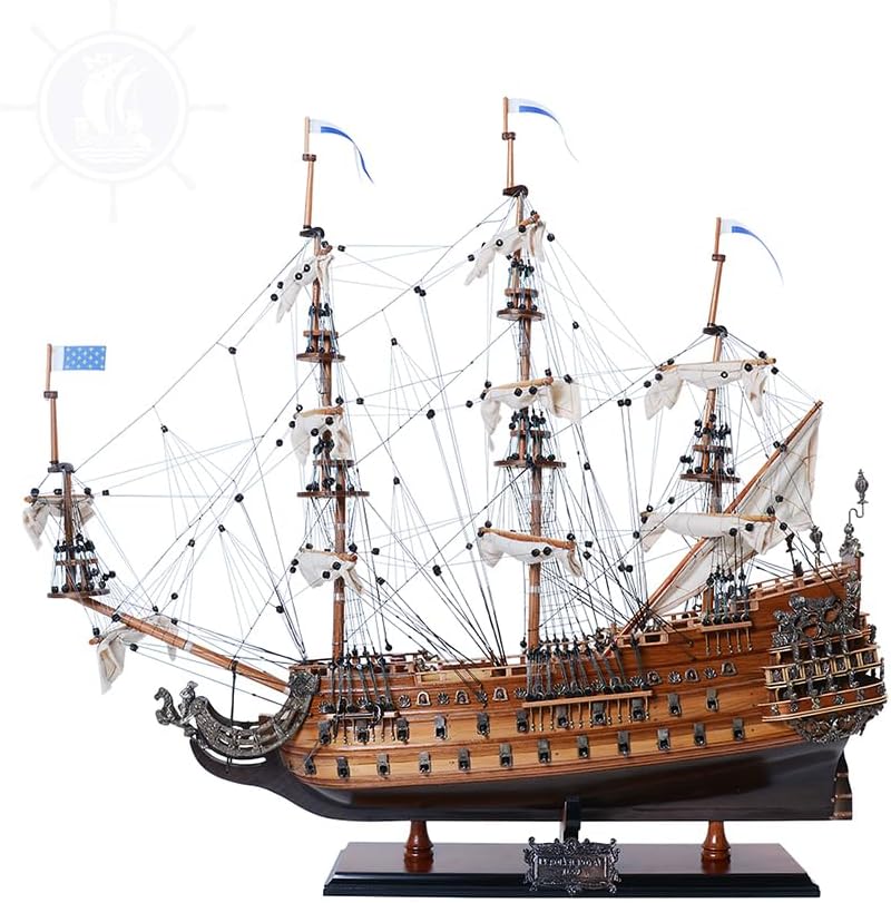 Old Modern Handicrafts Soleil Royal Model Ship - Museum Quality Finish for Home & Office - Fully Assembled - 28.0L x 10.0W x 27.0H Inches