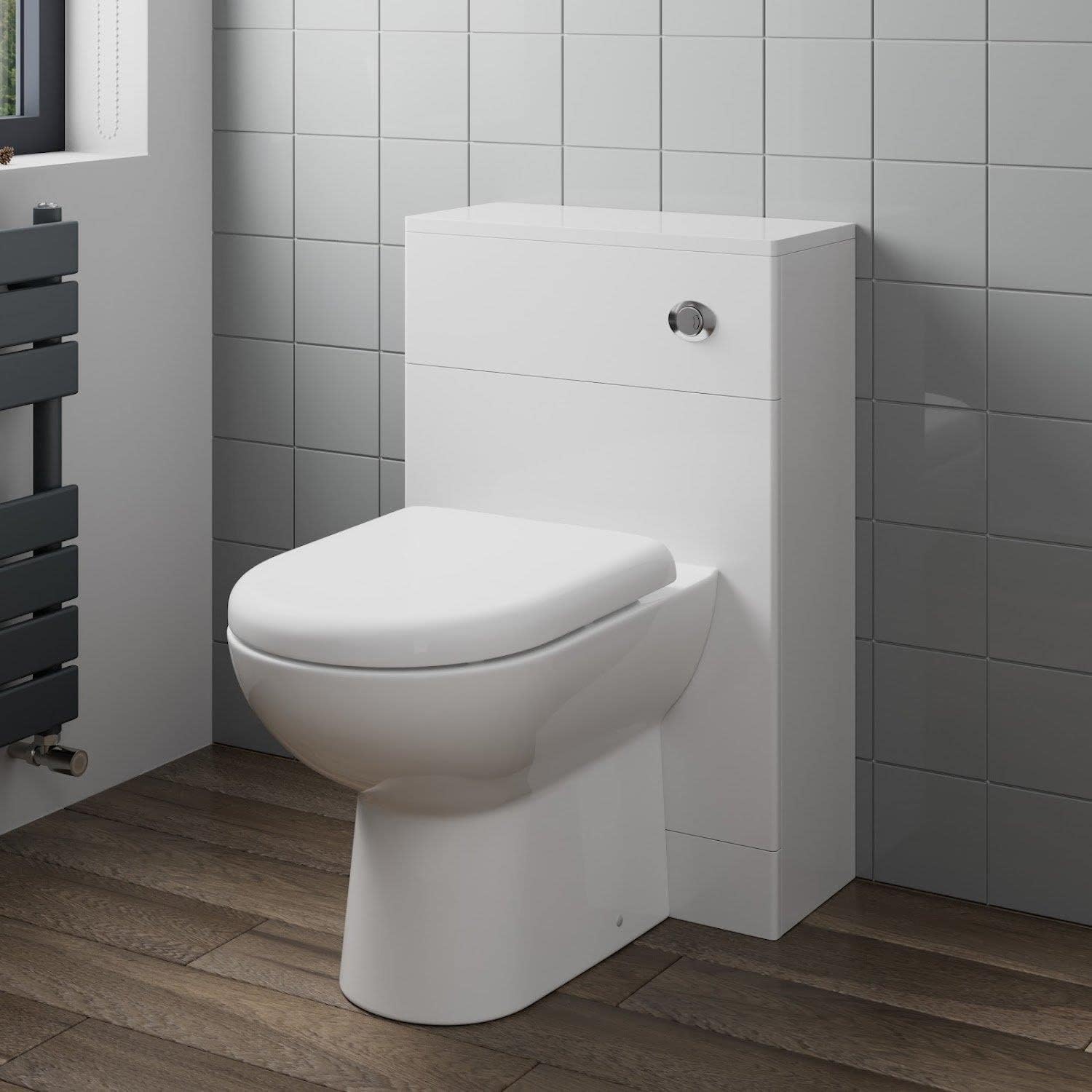 Bathroom Concealed Cistern WC Toilet Unit Only 550 x 330mm Gloss White ...