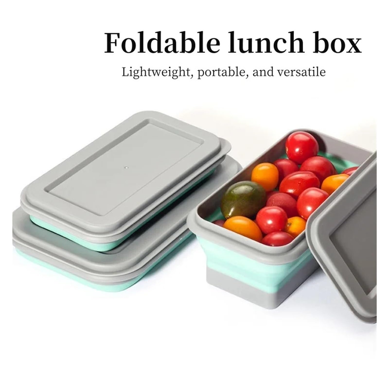 Silikon-Lunchbox 2 Stück, Silikon-Lunchbox, faltbar, Picknick-Bento-Box, Mehrzweck-Reise-Brotdose, faltbar, Lebensmittel-Aufbewahrungsbox mit Deckel Zur Aufbewahrung