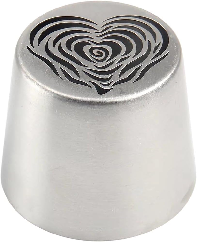 Large Russian Piping Tips, Heart Shaped Rose Flower Piping Tips, Stainless Steel Nozzles for Cake Decorating, Cookies, Desserts, Baking Tools