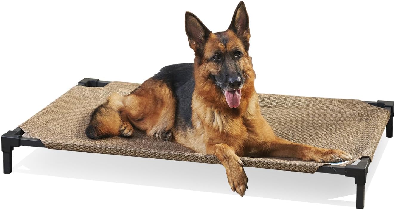 Amazon.com : Coolaroo Cooling Elevated Dog Bed PRO Large, Fits in 48in ...