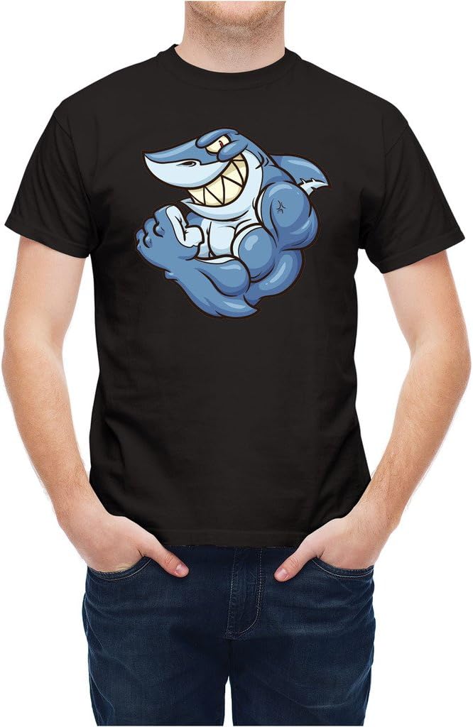 T-shirt Shark Gym Training Bodybuiding Black M