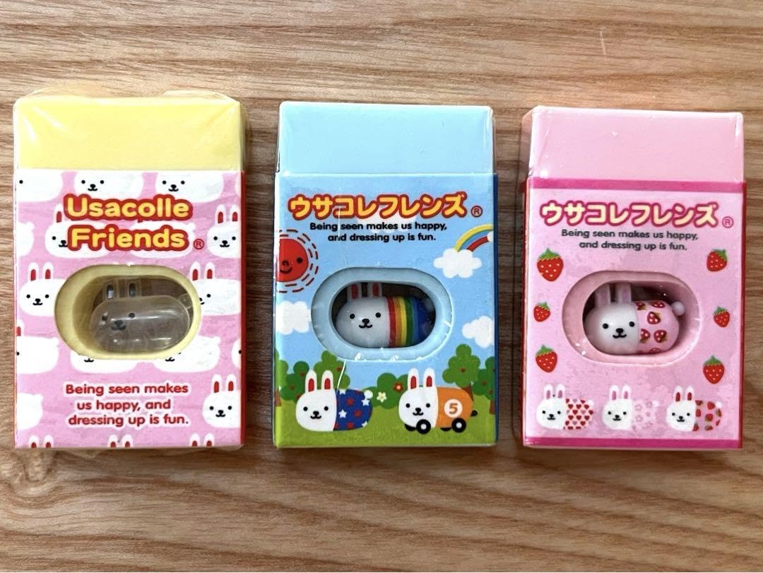 Amazon | ウサコレフレンズ マスコット入り消しゴム 3種 セット