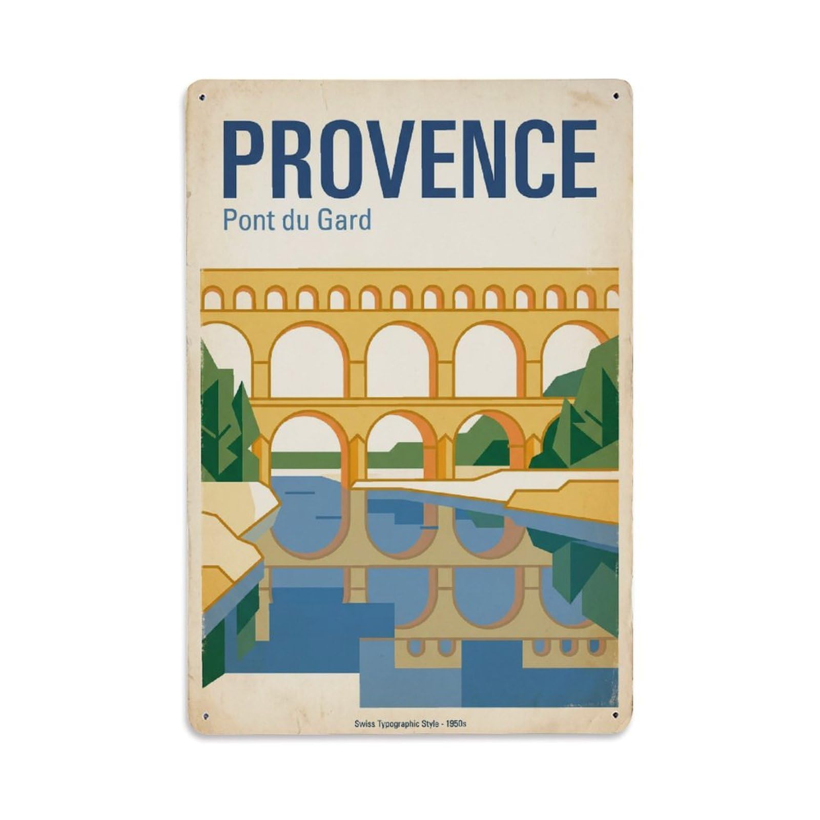 Gead 8X12inch Style Vintage Travel Provence Roman Aqueduct Metal Tin Sign