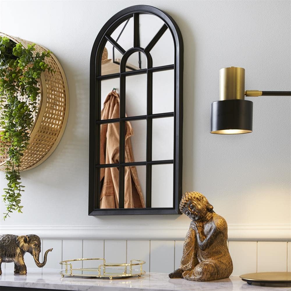 BAODBF 3Pcs Gothic Mirrors Wall Decor,Arched Window Wall Mirror,Large ...