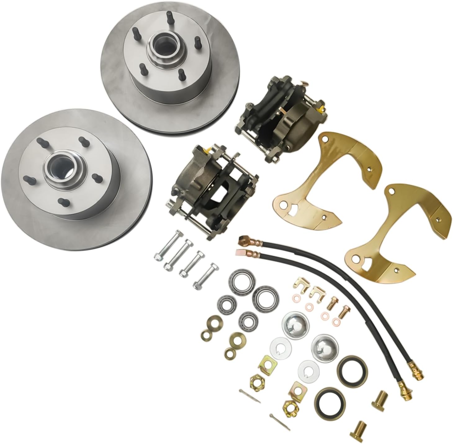 GELUOXI Front Disc Brake Kit 5 x 4-3/4 Inch Replacement for Chevy Full Size Nomad Bel Air Del Ray Impala Car 1955-1964