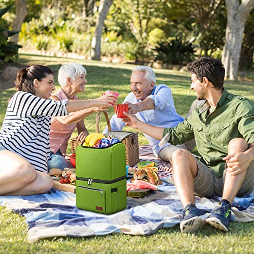 Backpack Coolers Insulated Leak Proof - Double Deck Beach Cooler Backpack For Men & Women - 35 Cans Lunch Bag Backpack Ice Chest Waterproof For Hiking, Travel, Picnics, Camping - Green - Miycoo #TOP2
