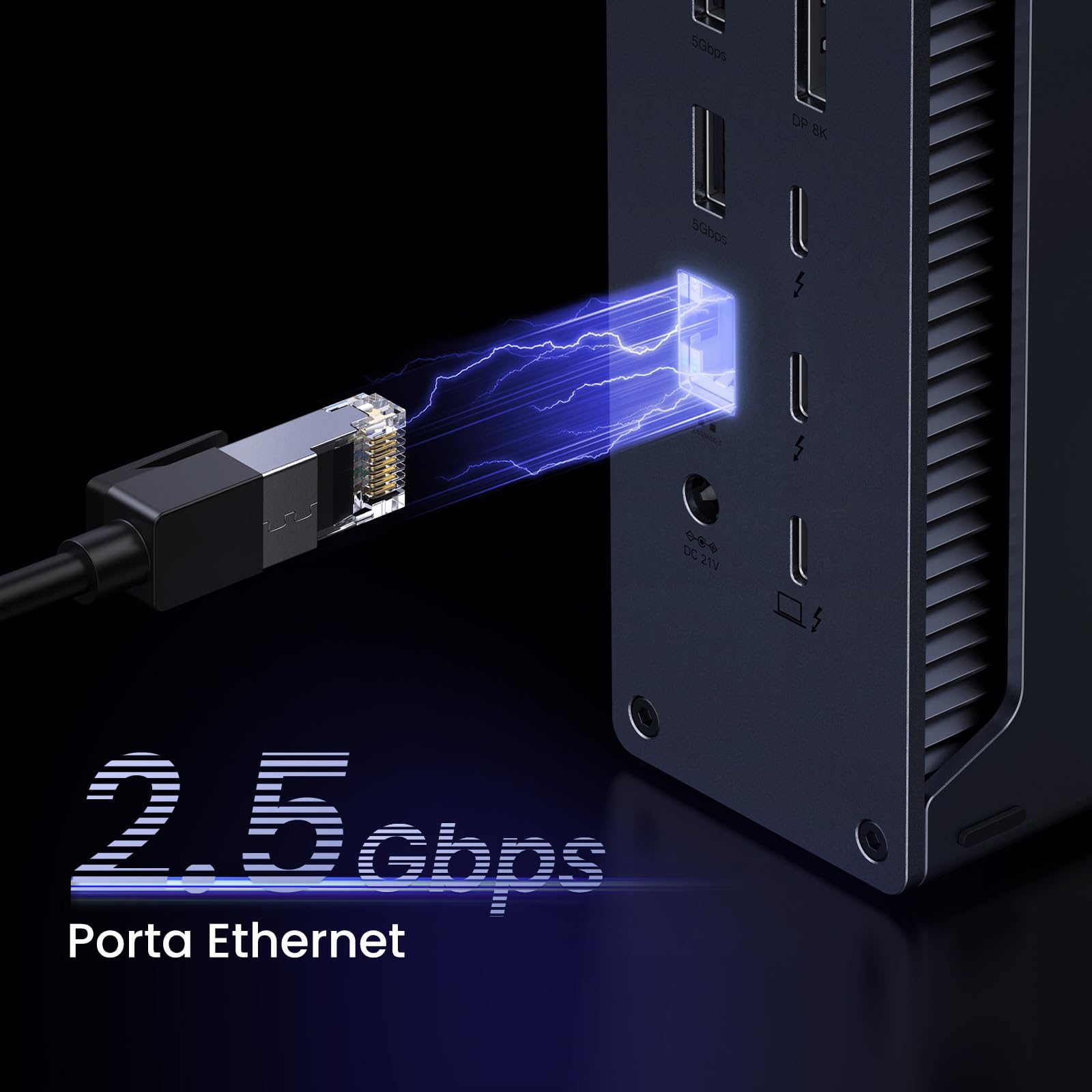 UGREEN Revodok Max 213 Docking Station Thunderbolt 4 13 In 1 Hub USB C Displayport 4K60Hz 8K30Hz Ethernet 2.5 Gigabit Dock Type C 3.2 10Gbps Lettore Schede SD TF 3.5mm Alimentazione DC 180W