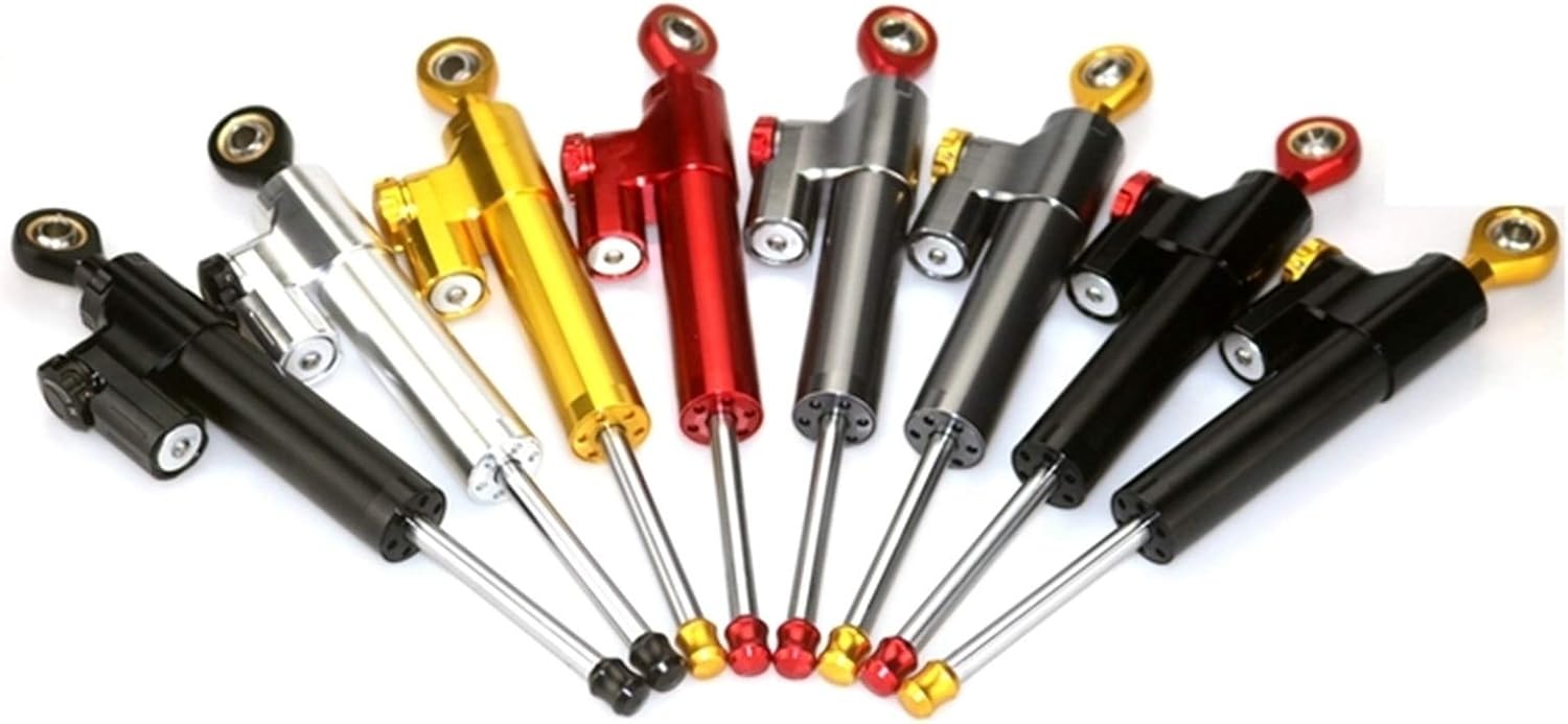 Motorcycle cnc Stabilizer Damper Complete Steering Mounting Bracket Suitable for most motorcycle models(Damper Gold)