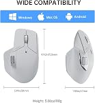 RAPOO MT760 Wireless Bluetooth Mouse - Bluetooth 5.0/2.4GHz Multi-Mode Connection Multi-Device Computer Mouse, M+ Cross Computer Technology, 11 Programmable Buttons, 90 Days Battery Life, Gray
