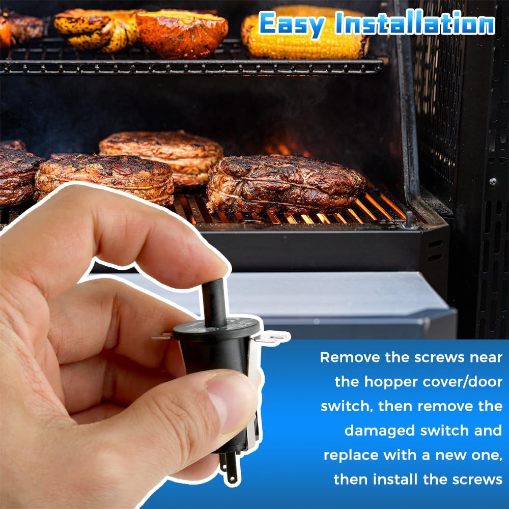Kit de 3 interruptores de tapa de tolva/puerta, pieza de repuesto para Masterbuilt Gravity Series 560/800/1050 XL y parrilla y ahumador de carbón digital 6