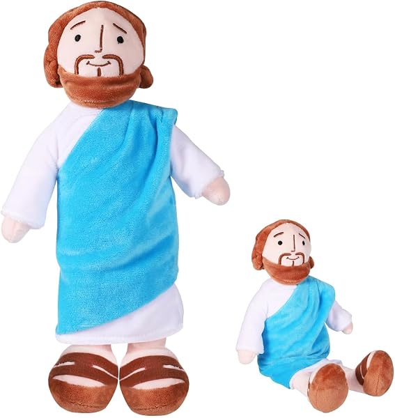 Jesus Puppe Kuscheltier, Niedliches Jesus Plüschpuppe 33CM, Cartoon Christus Plüschfigur, Christus Religiöser Retter Kuscheltier, Geschenke für Katholische Weihnachts My Friend Heim Party Deko - 1