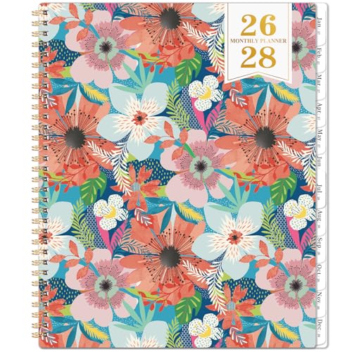 Monthly Planner 2026-2028 - 2 Year Planner 2026-2028 July 2026 - June 2028 2 Years Monthly Planner 9 x 11 Two Year Calendar Planners with Back Pocket Twin-wire Binding Tabs - Floral