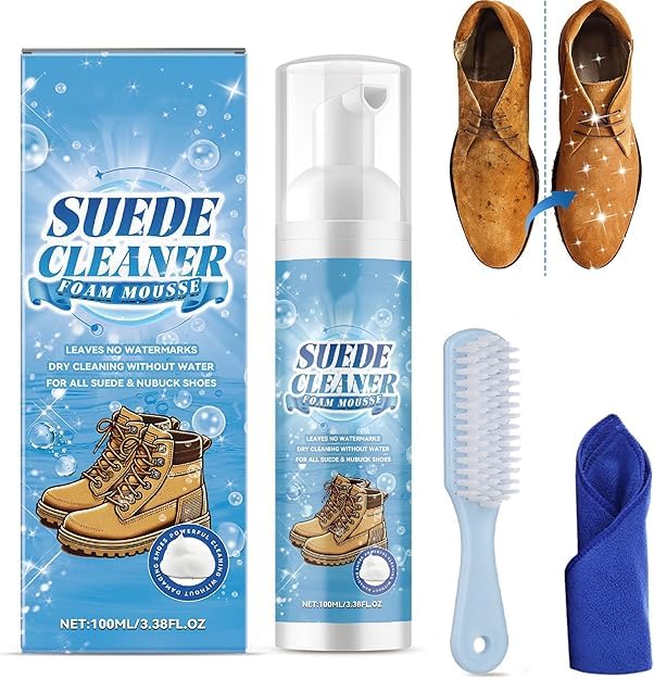 Linktour Suede Cleaner Suede Shoe Cleaner with Brush and Towel Shoes Cleaner Sneaker for Knit Boots Leather Canvas Nubuck Cleaner No-Rinse Foam