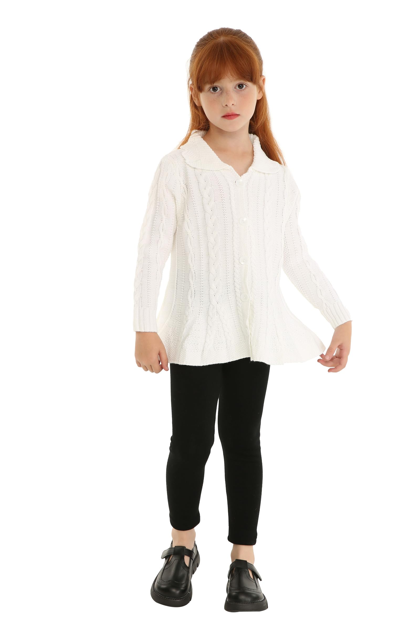 Mud Kingdom Girls Cardigan Sweater Turn Down Collar Knitted Jacket Button Down Outerwear