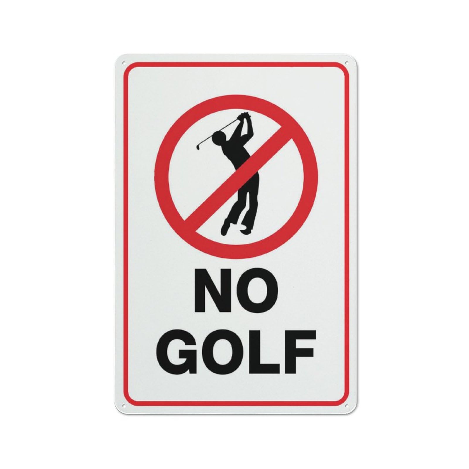 No Golf Sign Outdoor Metal Sign - 12 X 8 Metal Signs For Business, Workplace, Office, Home, Delivery Signs, Road Signs, Garden Signs