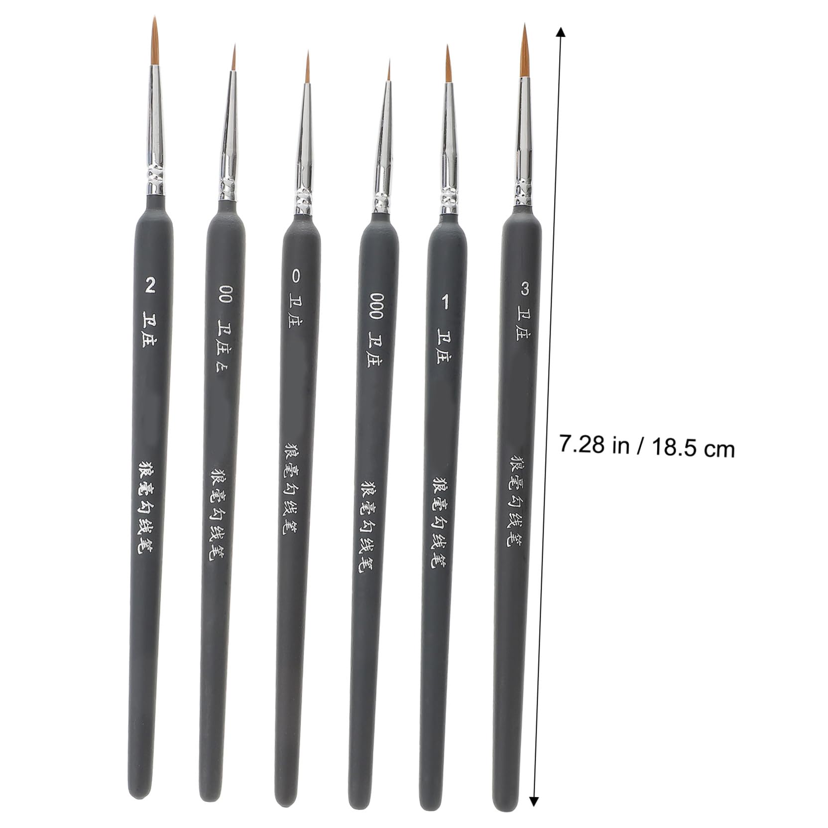 UKCOCO Pinceles de Acuarela y Pinceles de Dibujo Lineal para Adultos y Niños, Set de 6 Piezas Pelo de Comadreja, Portátiles y Versátiles para Pintura al Óleo, Acuarela y Acrílica, Uso