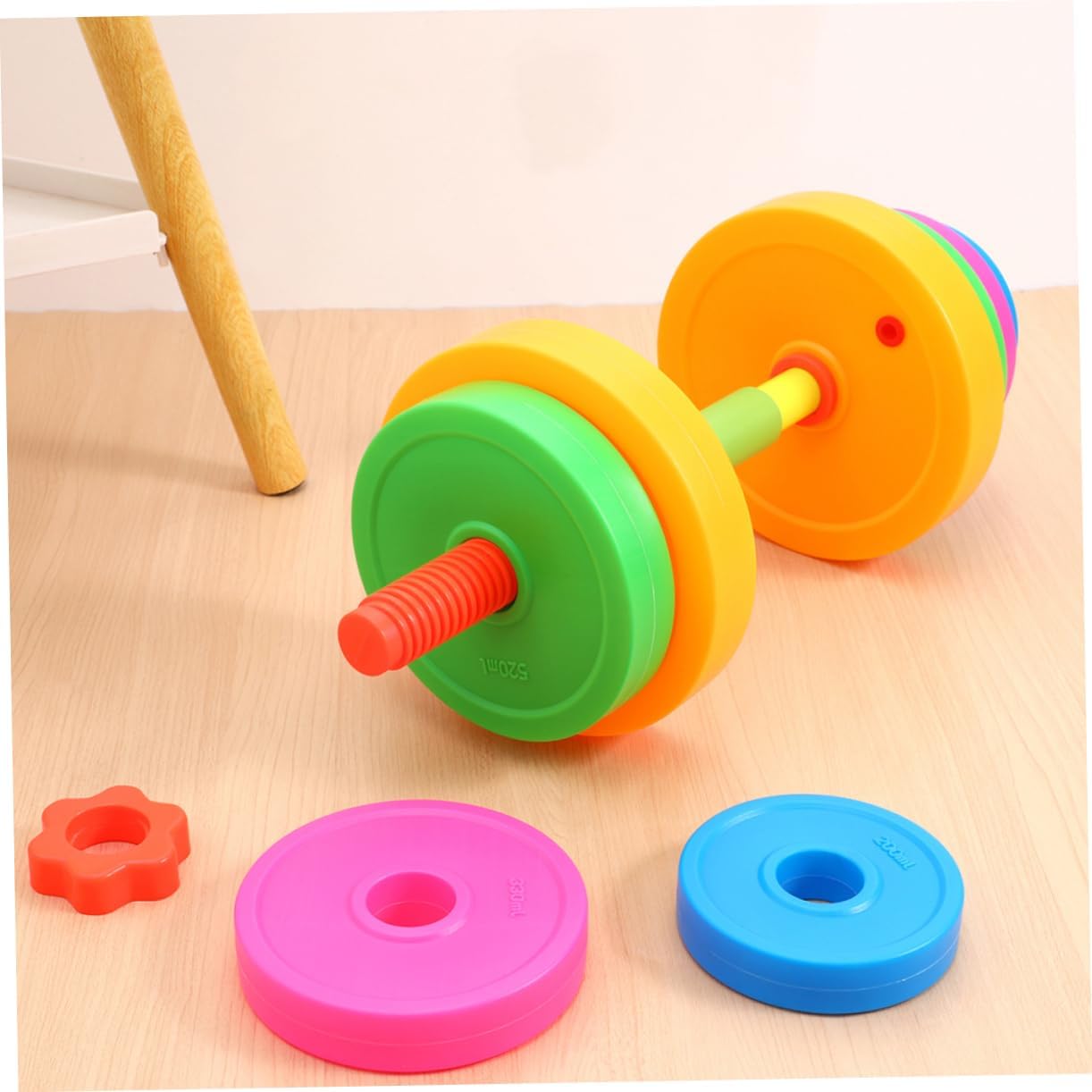 HANABASS Adjustable Dumbbell and Barbell for Boy Girl Water-filled Weight Training Toy for Early Arm Exercise Fun Gymnastics Equipment for Kindergarten Boys and Girls