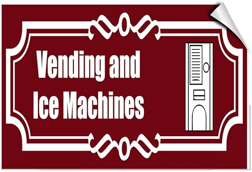 Vending and Ice Machines Business Label Decal Sticker Sticks to Any Surface