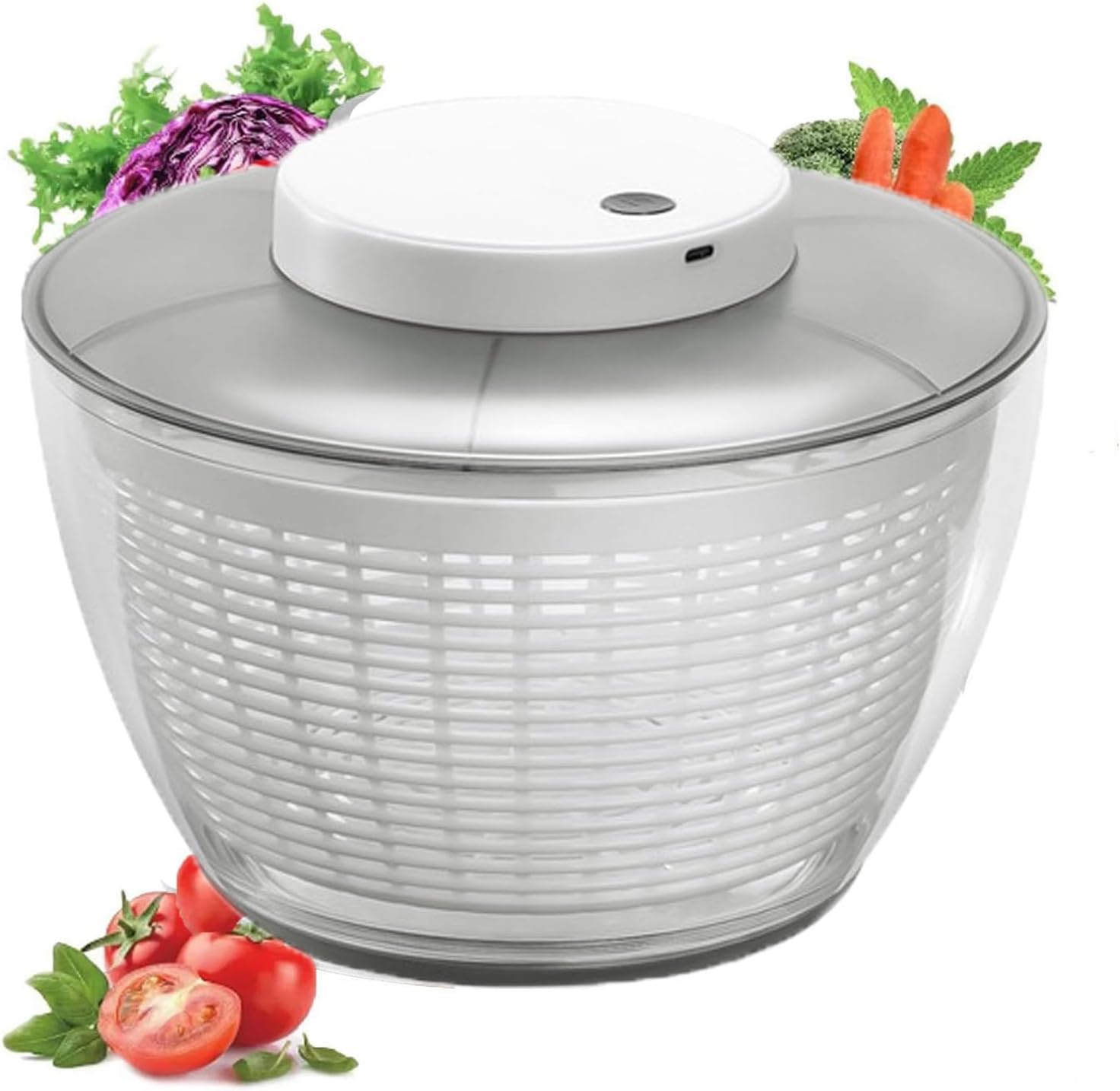 AVITONG Electric Salad Spinner Large 4.75L.Vegetable Washer Dryer