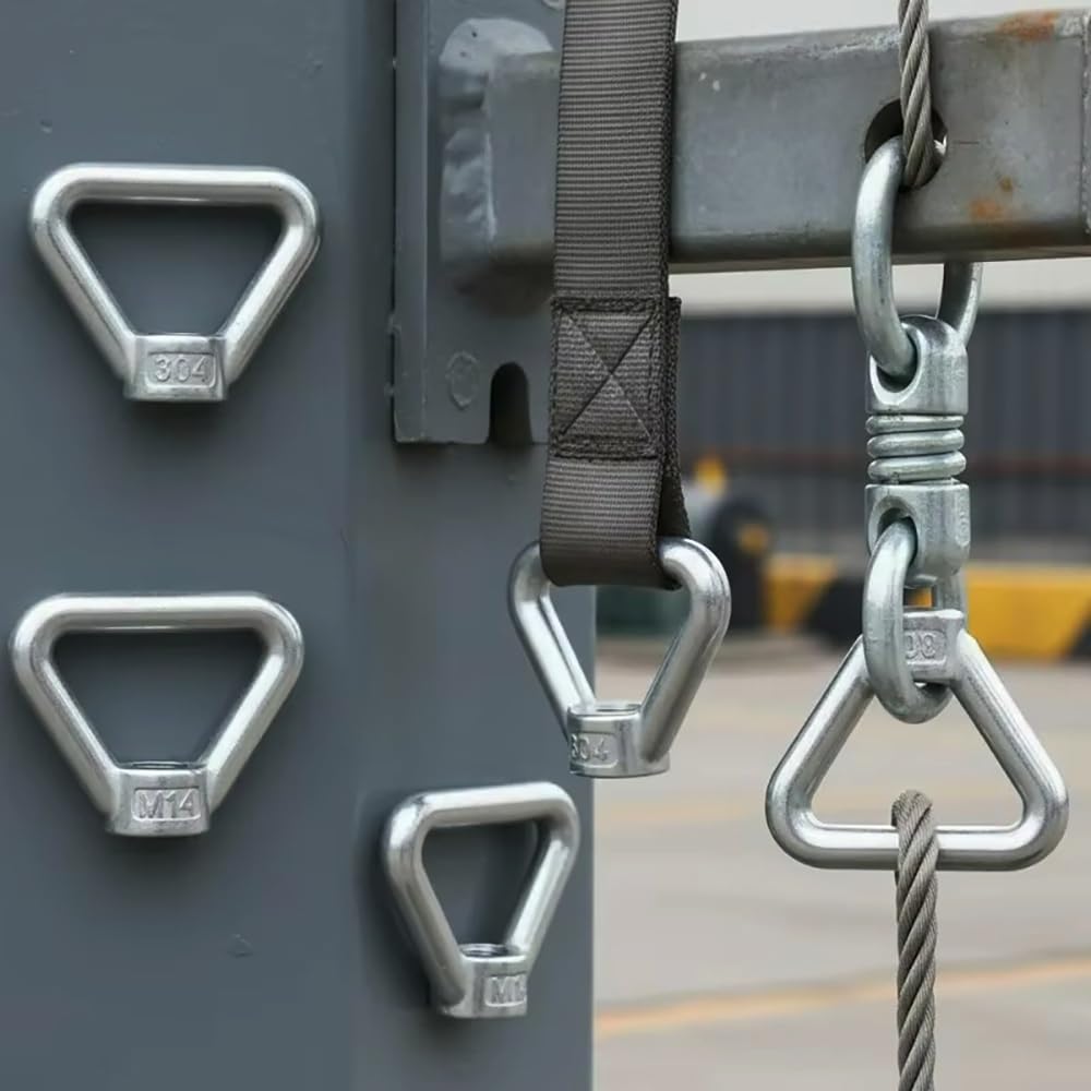 M8 M10 M12 M14 M16 Trójkątna Nakrętka Z Uchem Do Podnoszenia, Pierścień Z Gwintem Trapezowym Ze Stali Nierdzewnej 304, 1/2/3 Szt. Do Mebli I Mostów(3PCS,M16)