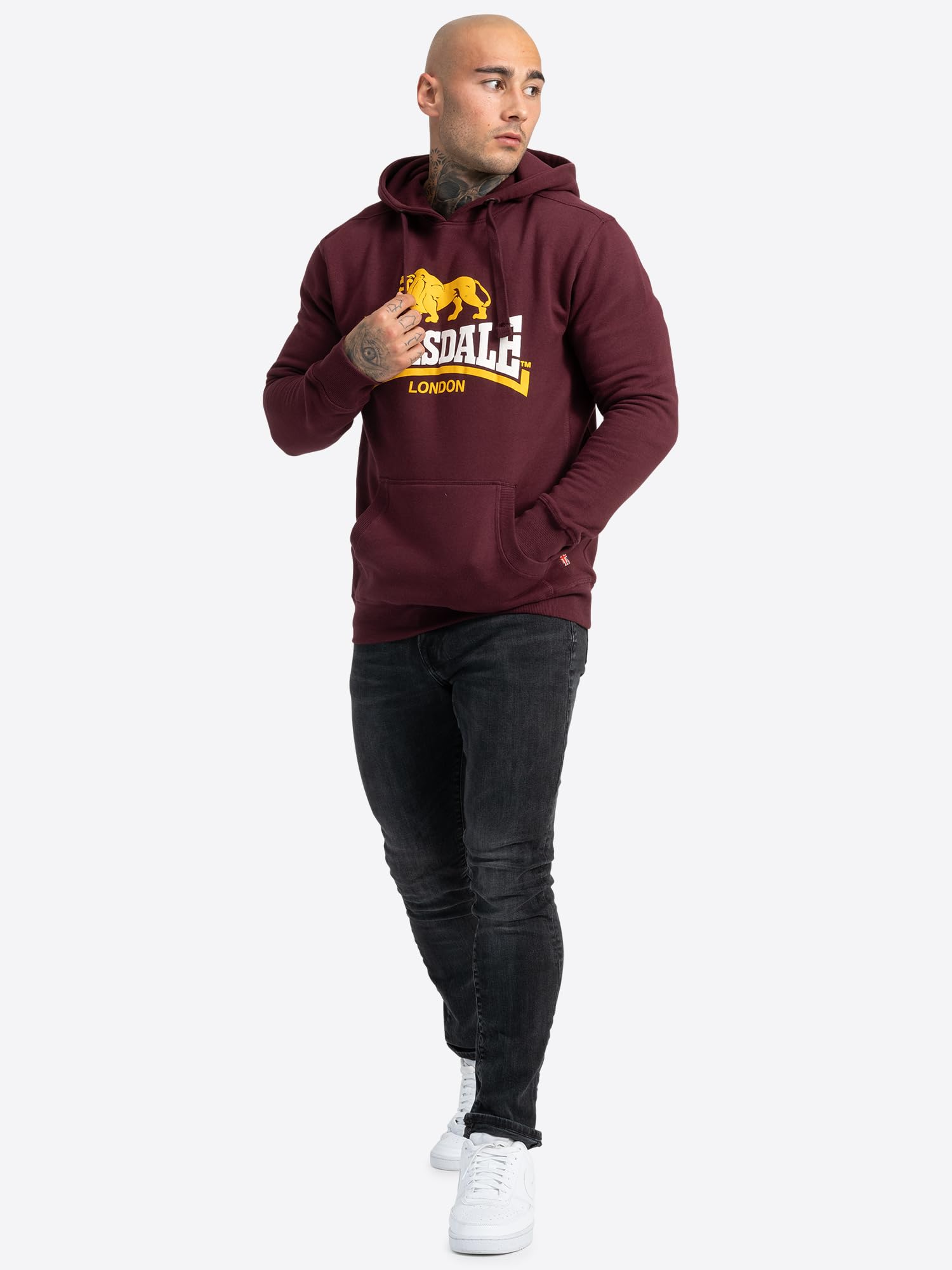 Lonsdale Sleeve Sudadera con Capucha Hombre (Pack de 1)