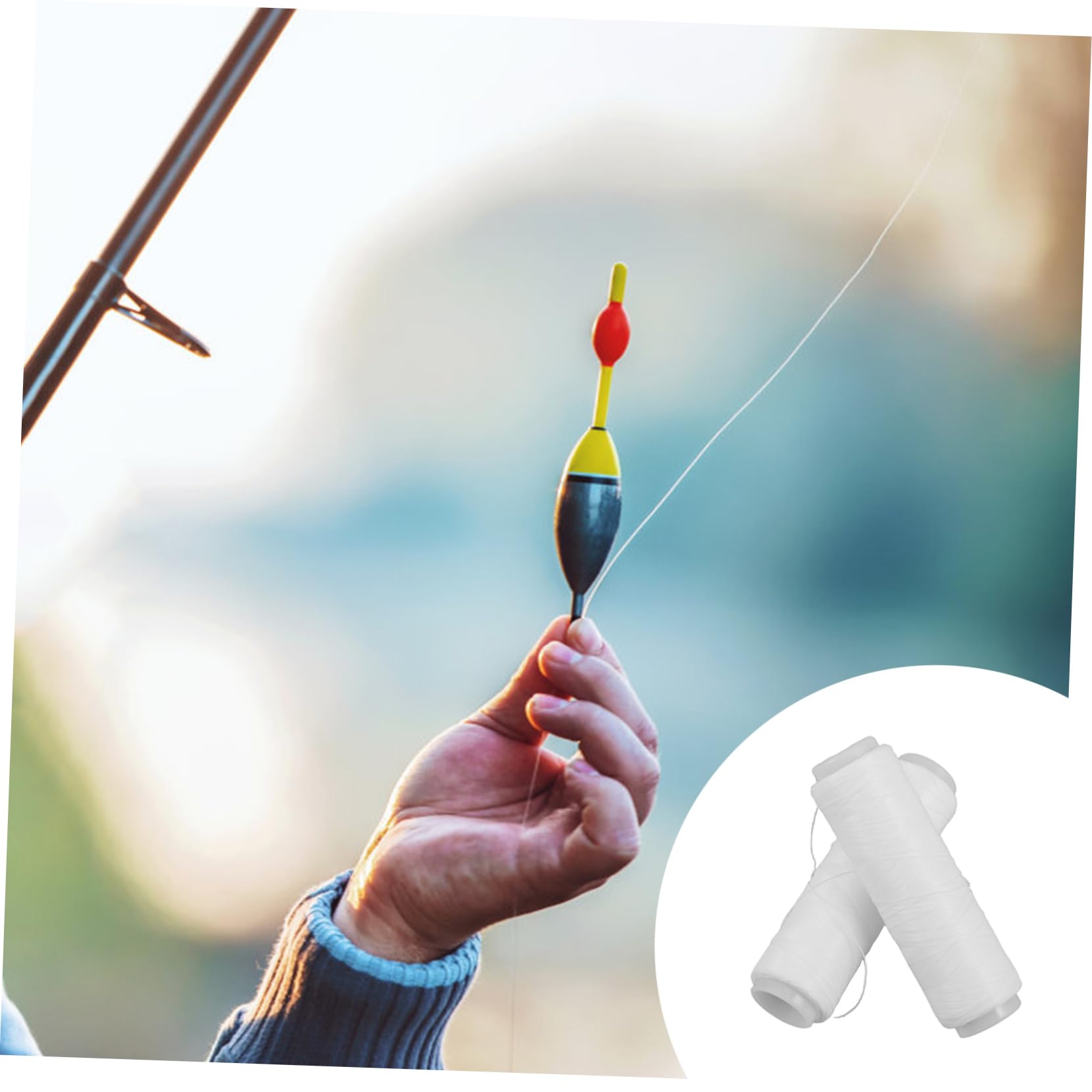 BESTonZON Fil Élastique Invisible en Nylon pour Pêche en Mer et Eau Douce, 2pcs, Design Élastique Résistant Difficile à Mordre, pour Fixer Appâts sur Hameçon