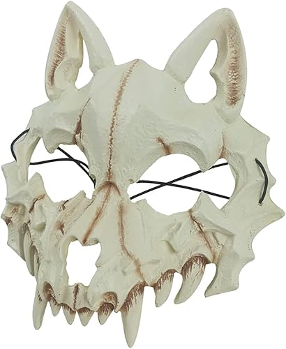 Miniatura 18 de Media máscara japonesa, máscara de tigre, máscara de dragón Ye Yaksha Dios negro, máscara de calavera de resina, máscara de terror de ninja