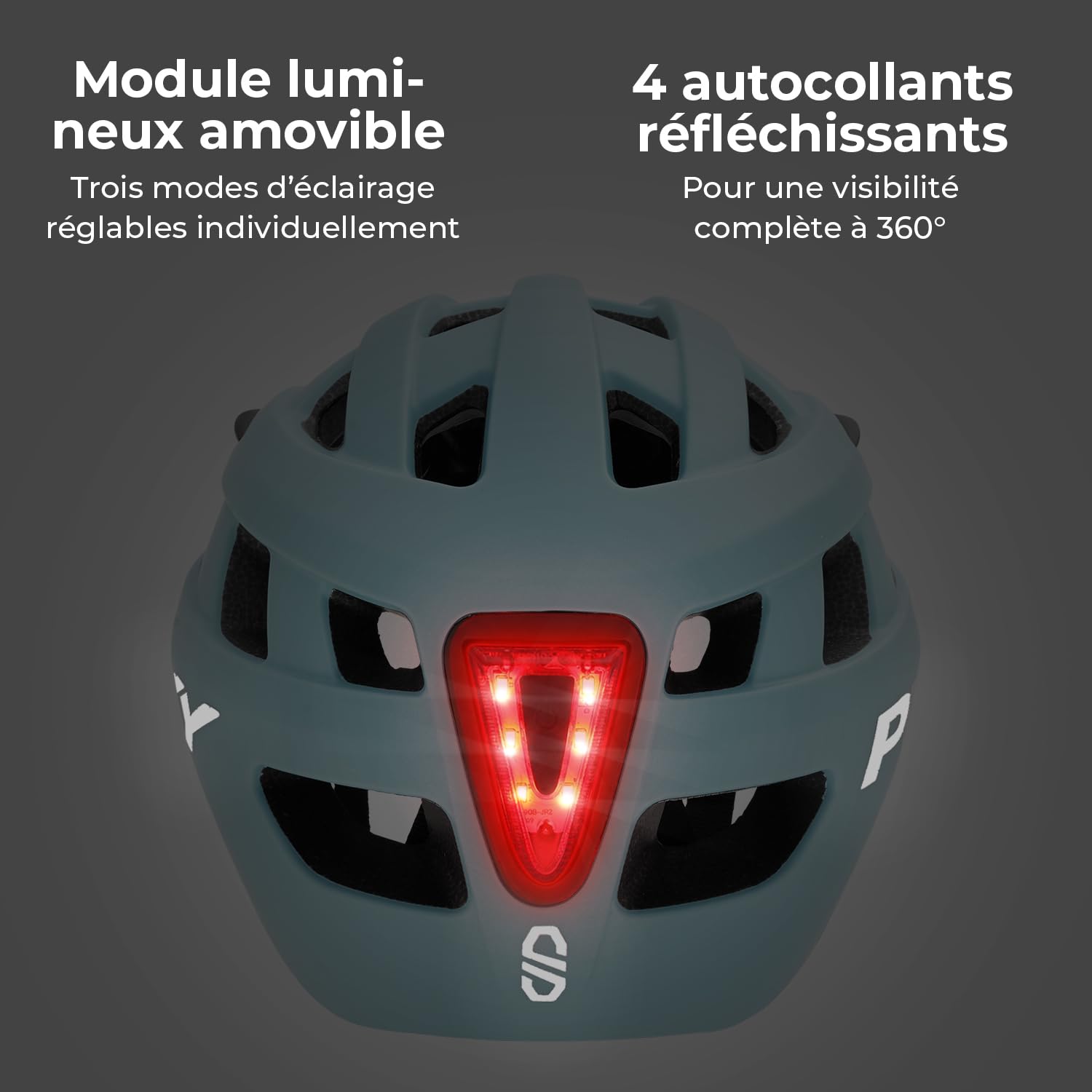 Puky Helmet Casque de vélo pour enfant 48-55 cm Poids léger 220 g Protection et ventilation maximales Visibilité à 360° grâce au module lumineux Idéal pour la sécurité et le confort sur le vélo