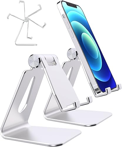 ONLYWIN - Soporte para teléfono celular paquete de 2 soportes para teléfono celular para escritorio cama cocina soporte de cuna ajustable de