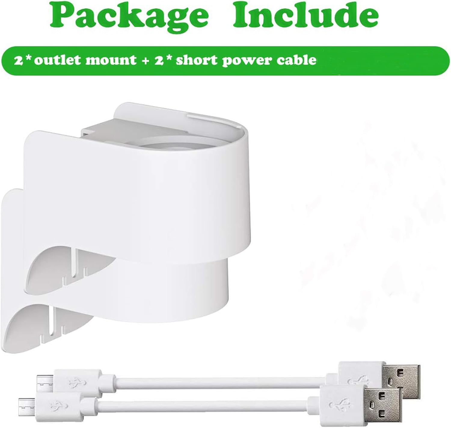 Outlet Mount for Camera, 2 Pack Plug-in Wall Stand, 360 Degree Swivel and Space Saving Design (Camera are Not Included)