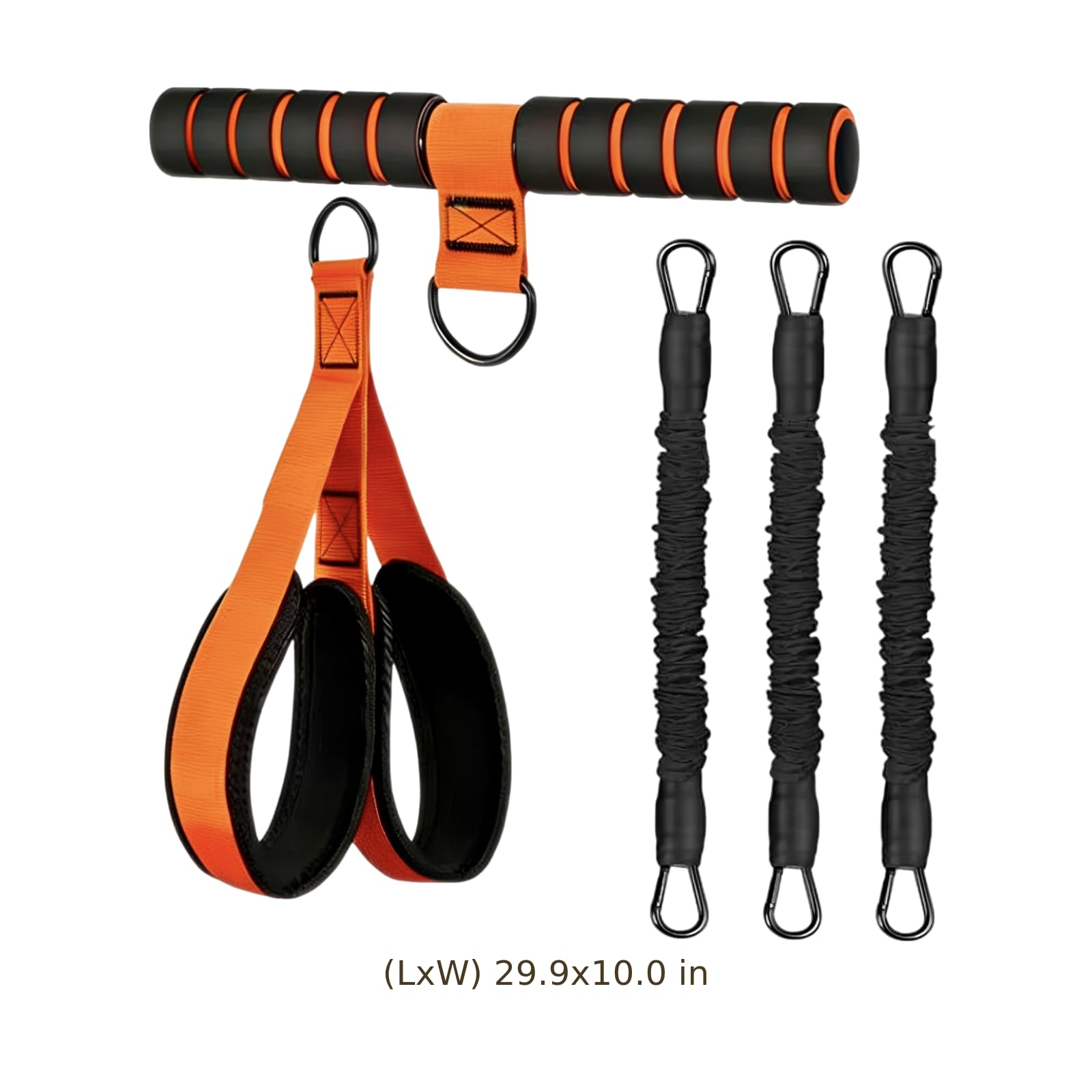 Pedal-Widerstandsband mit 10 in / 25,4 cm Griff, Fußpedal-Widerstandsband mit 3 abnehmbaren Schläuchen, Widerstandsbänder mit Schutzhülle und Griffen für Zuhause, Bauch, Rumpf und Körperformung
