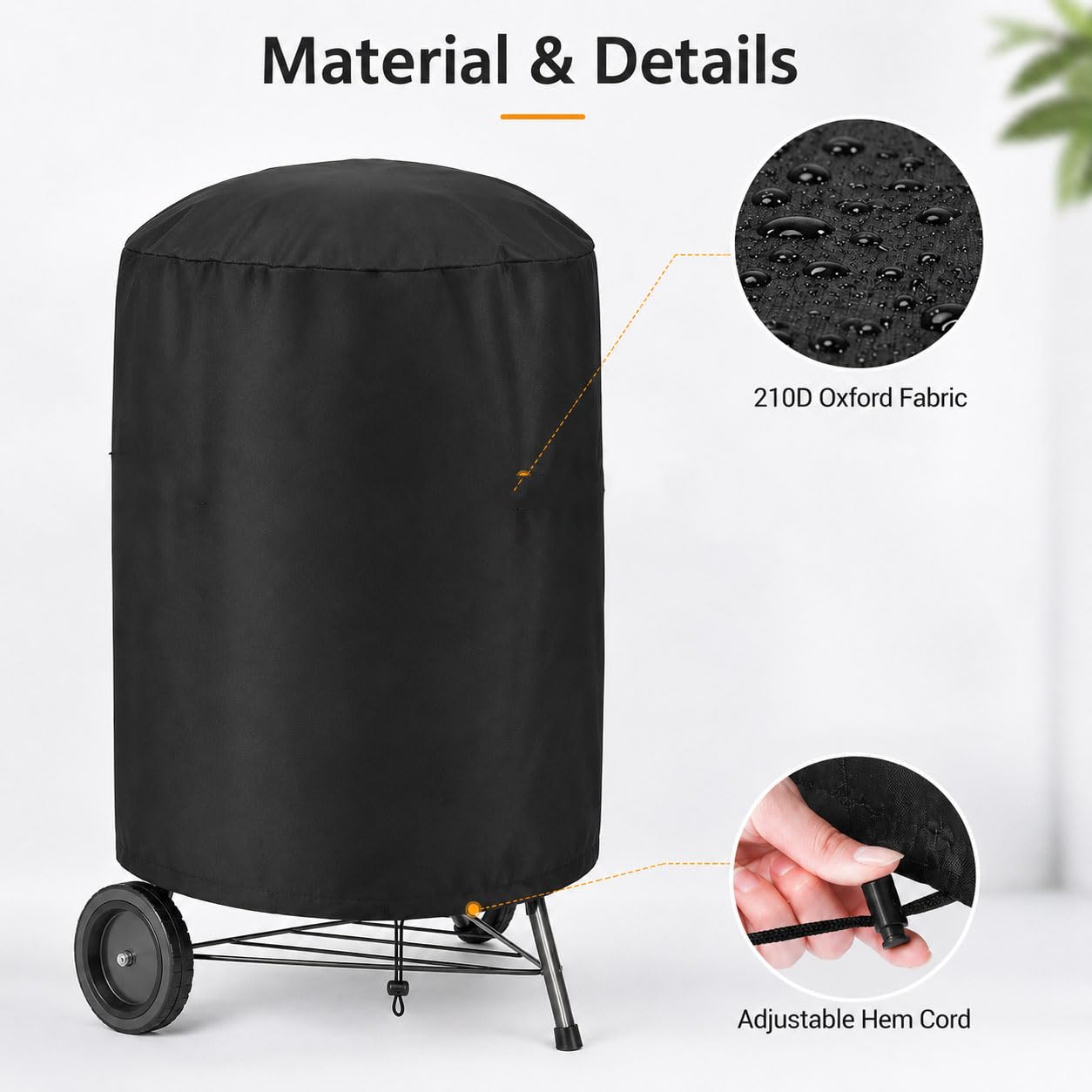 Copertura Barbecue per Char-Broil Kettle 18.5in 2012-2025 | Rotonda Telo Grill Esterno Impermeabile Resistente Meteo Oxford Durevole Coulisse Regolabile Giardino Terrazza Patio Anti-UV