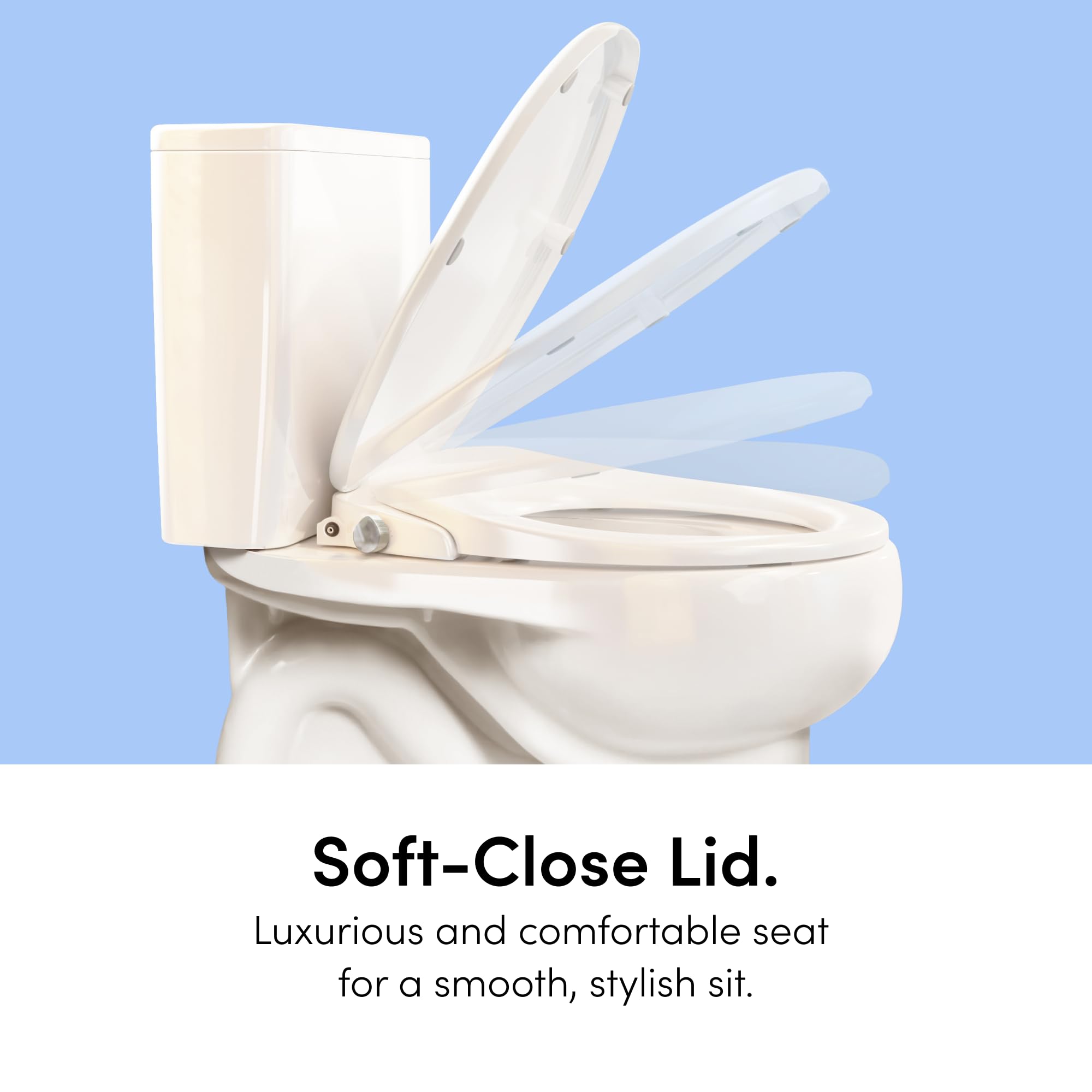 TUSHY Wave Non-Electric Bidet Toilet Seat Sleek Elongated Design Quick-Release for Easy Cleaning DuoFlow Front Rear Wash Self-Cleaning — view 3