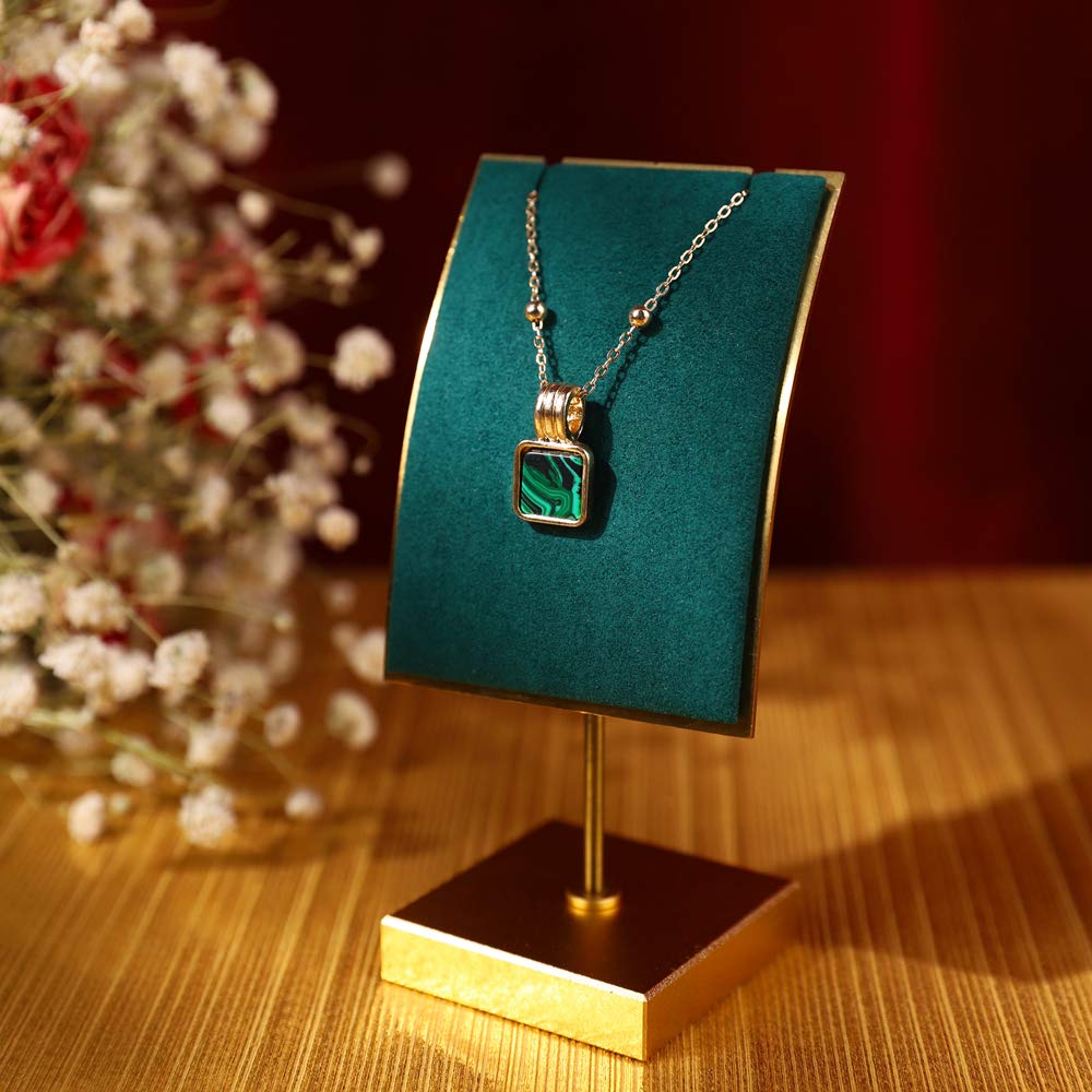 GemeShouGemeShou Green necklace holder small jewelry stand, Velvet necklace display stand for selling, metal jewelry organizer necklace hanger【Green】