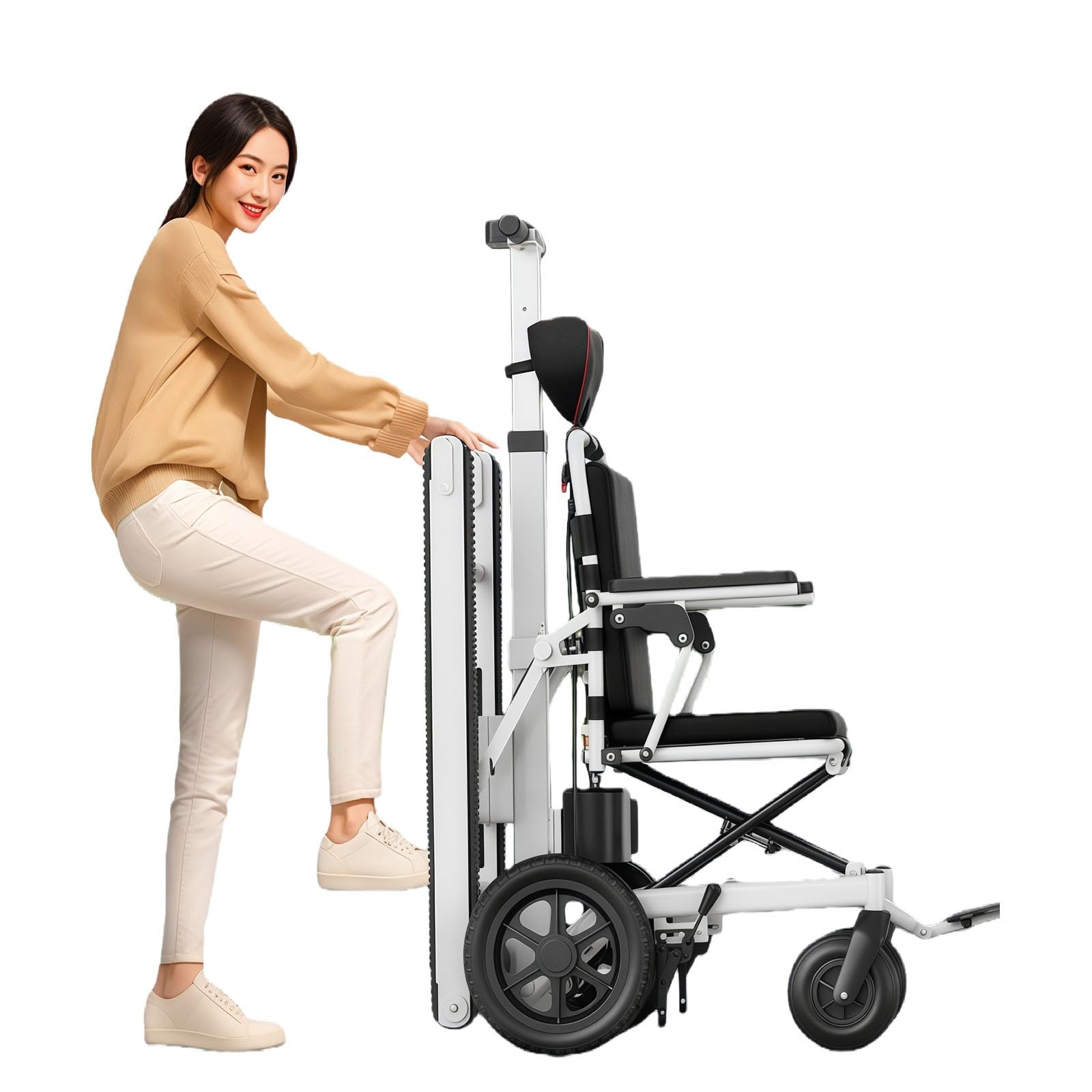 Sedia A Rotelle Elettrica Con Saliscale, Dispositivo Intelligente Per Salire Le Scale, Ausilio Completamente Automatico Per Salire Le Scale,Per Persone Disabili E Anziane.
