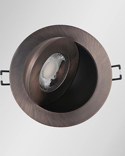 Miniatura 3 de POPANU Gimbal LED Canless de 4 pulgadas, giratorio de 90, rotación de 360, ajustable, paquete de 6 unidades de 4 pulgadas de globo ocular regulable