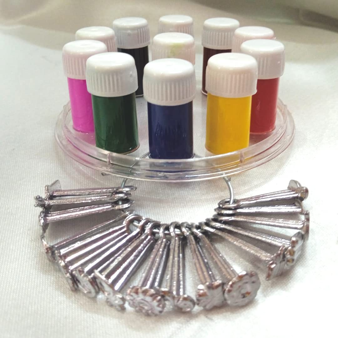 kumkum liquid Bindi 11 Color baby bindi mould - baby seratta - pottu achu-total 16 designs, (pack of 2)